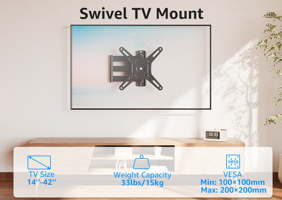 TV Wall Mount Bracket Full Motion 14-42inch Swivel E200