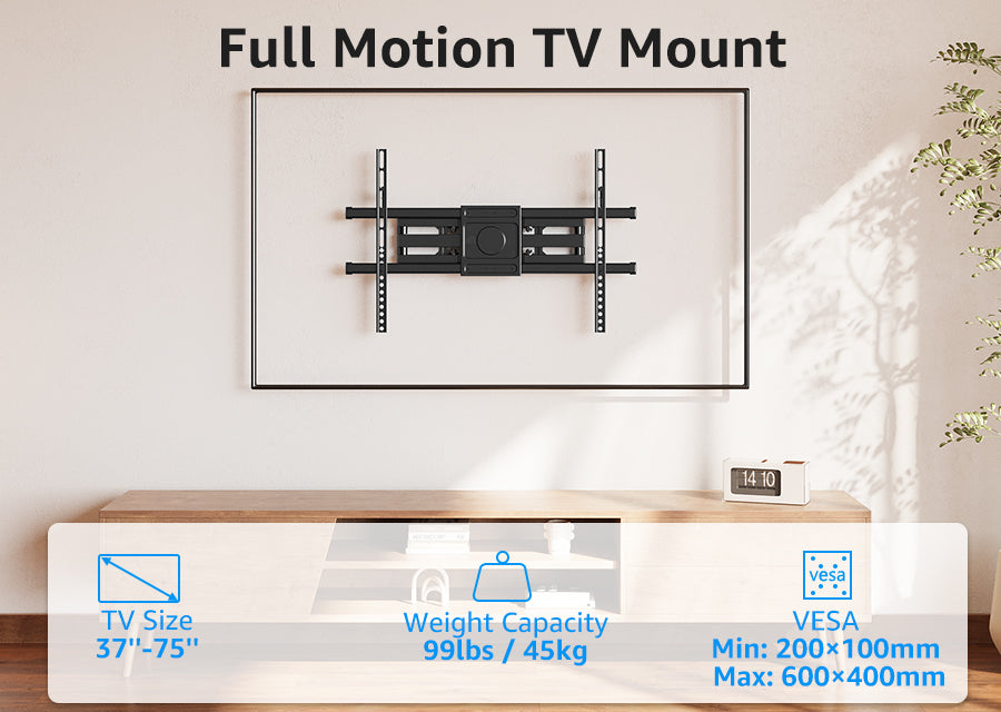 Full Motion TV Wall Mount for 37''-75'' TVs E600