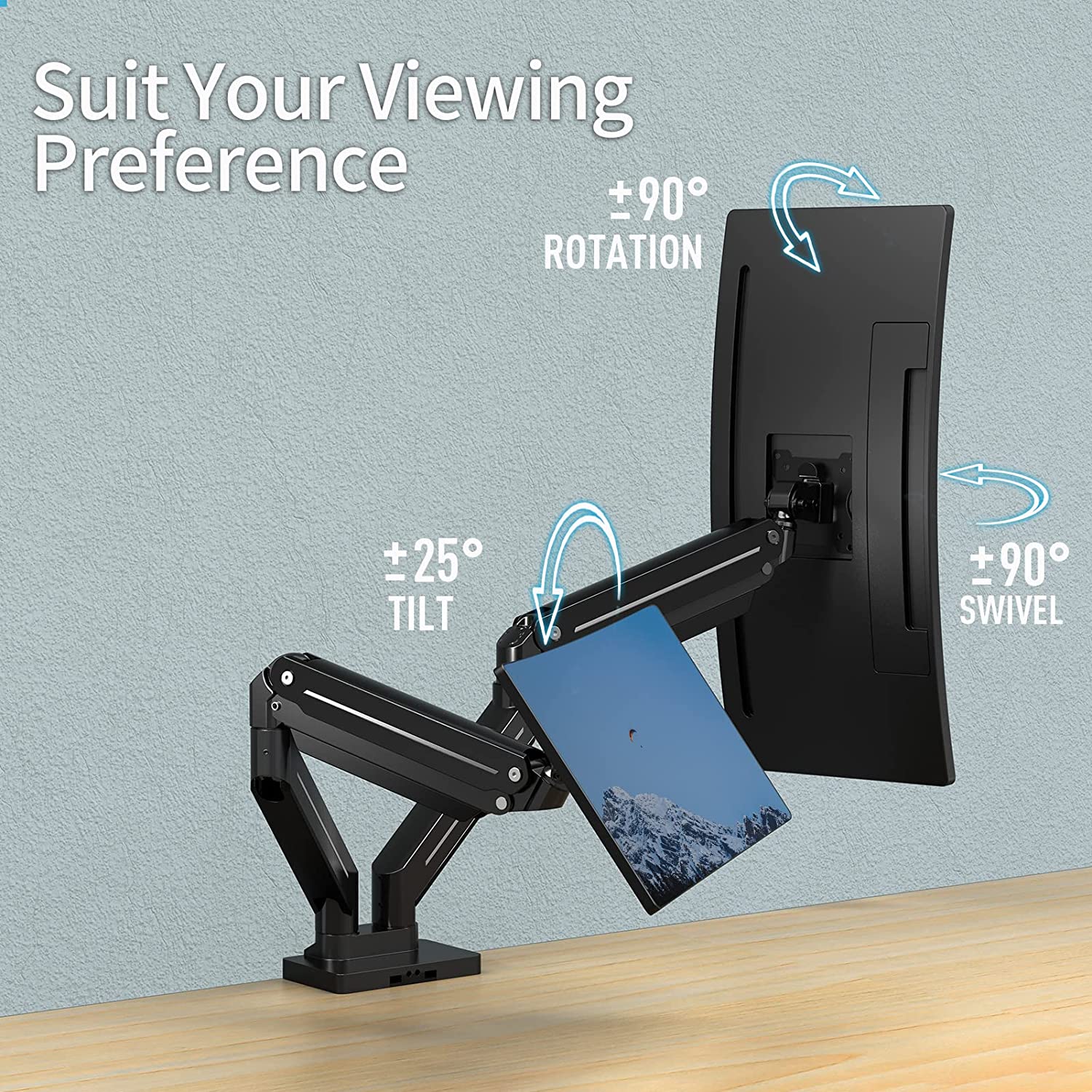 Dual Monitor Desk Mount for 13''-42'' Monitors MUA7004