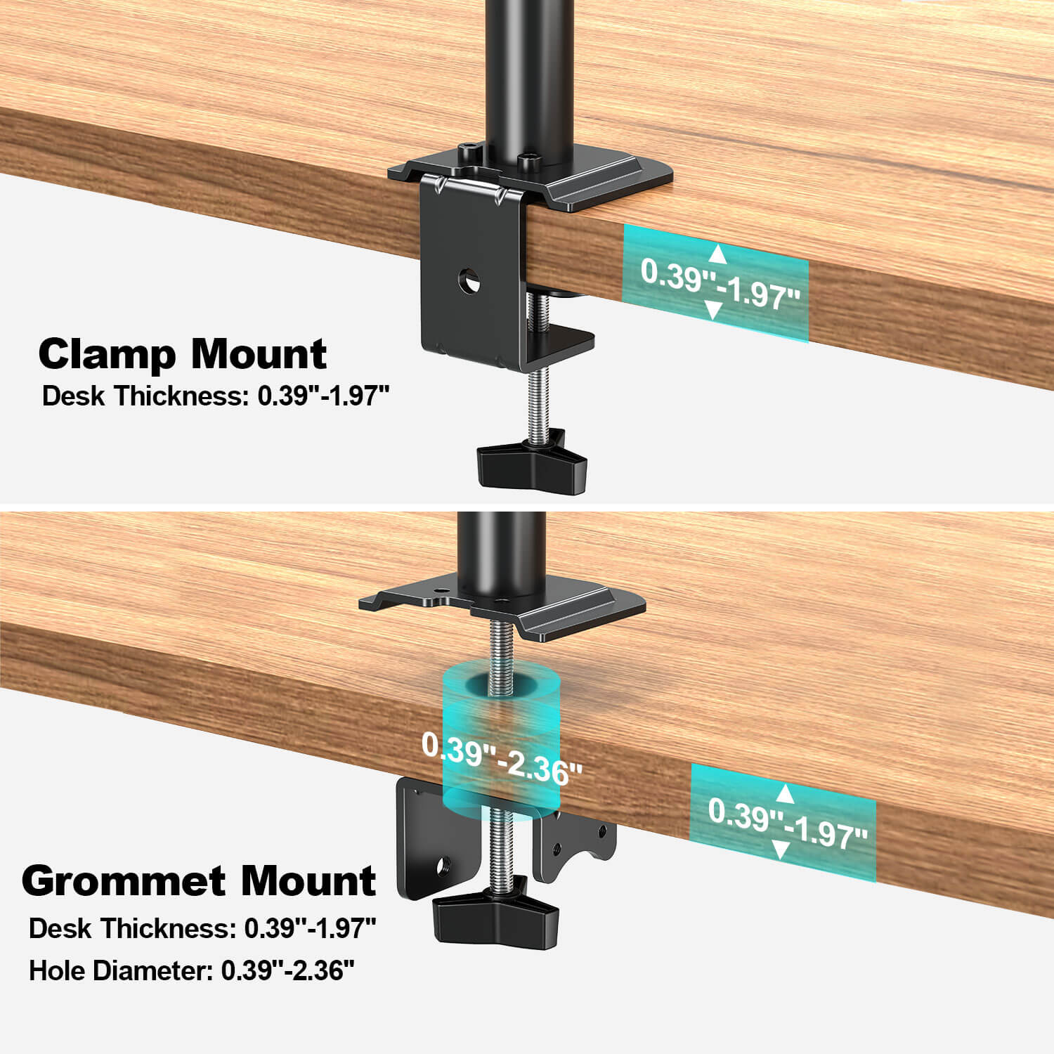 Full Motion Dual Monitor Desk Mount for 17''-32'' Monitors MUA0002
