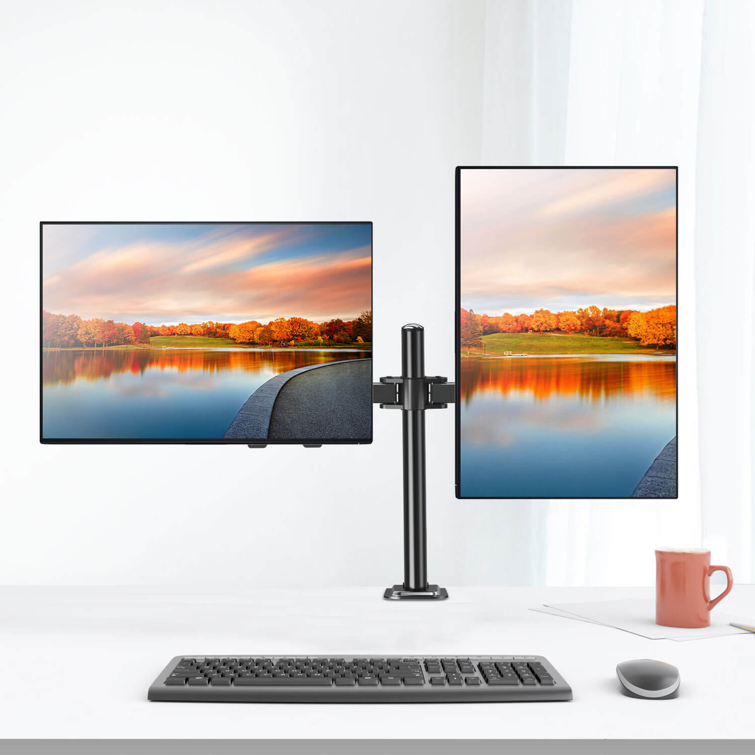 Full Motion Dual Monitor Desk Mount for 17''-32'' Monitors MUA0002