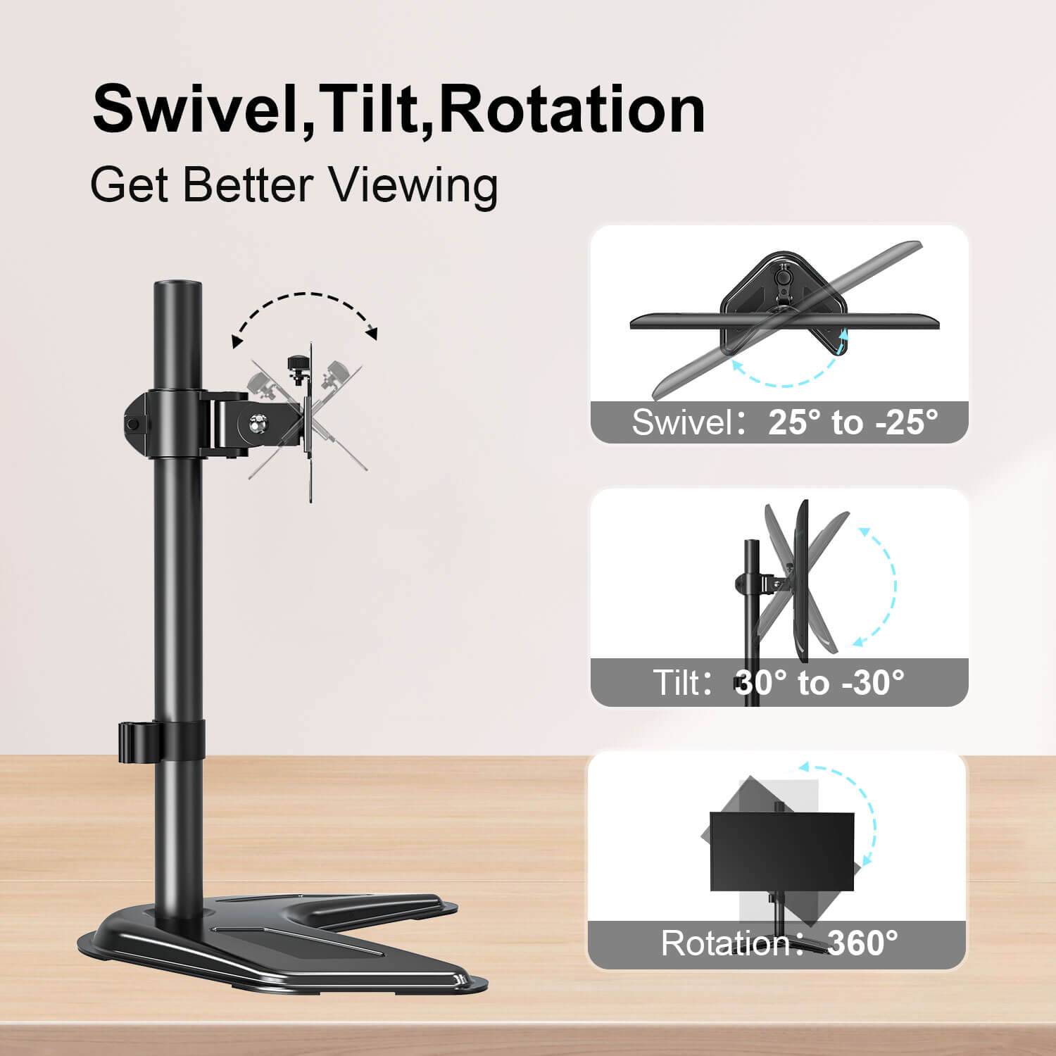 Single Monitor Desk Stand for 13''-32'' Monitors MUA0023