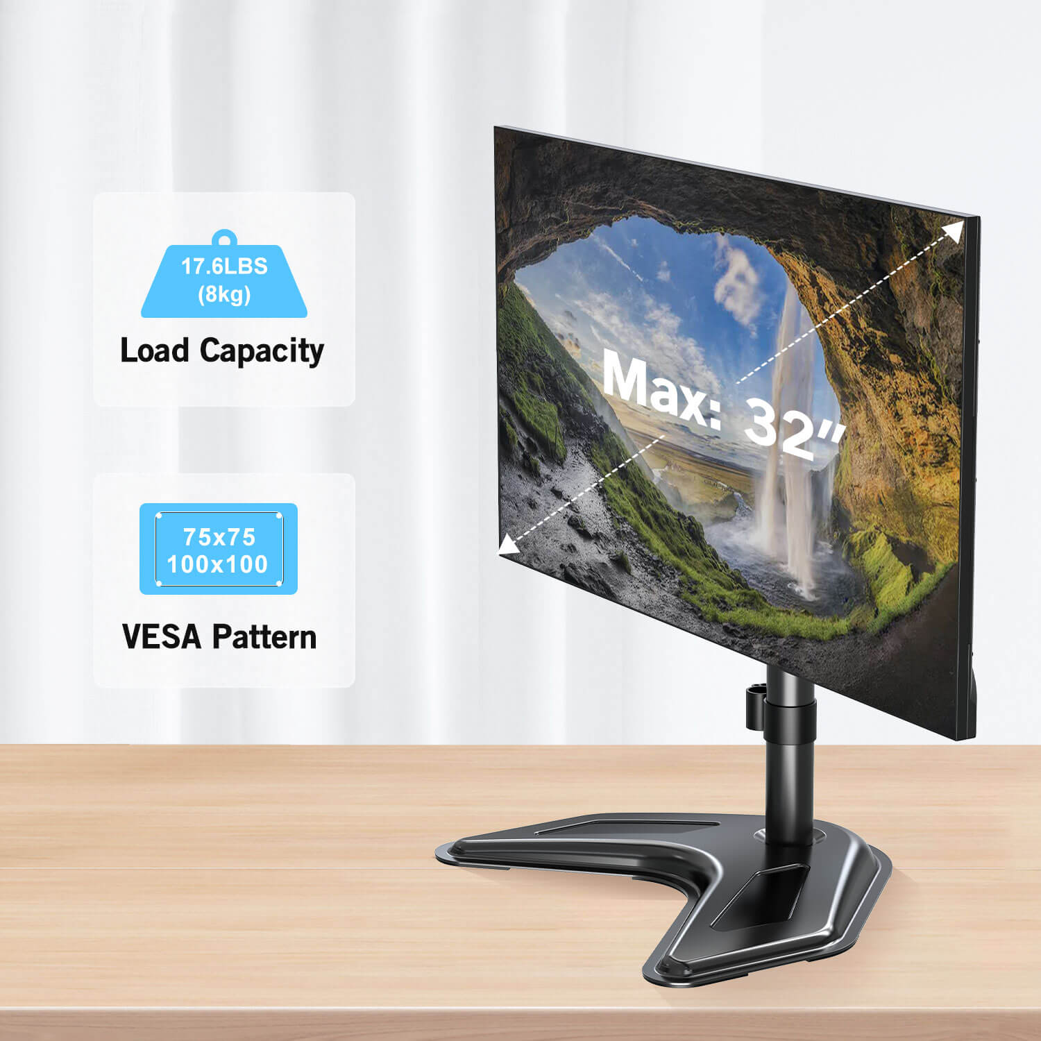 Single Monitor Desk Stand for 13''-32'' Monitors MUA0023