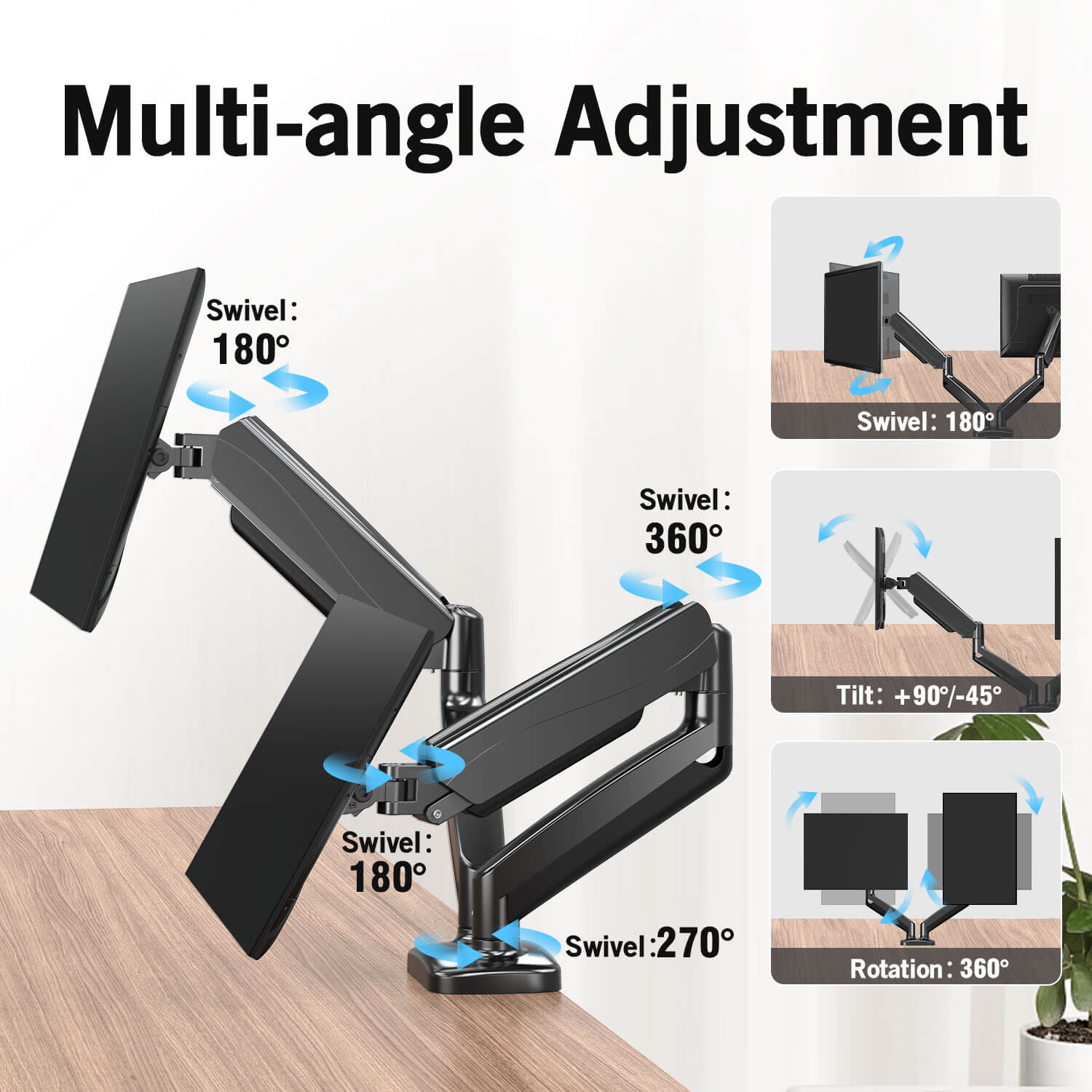 Dual Monitor Desk Mount for Max 32'' Monitors MUA0005