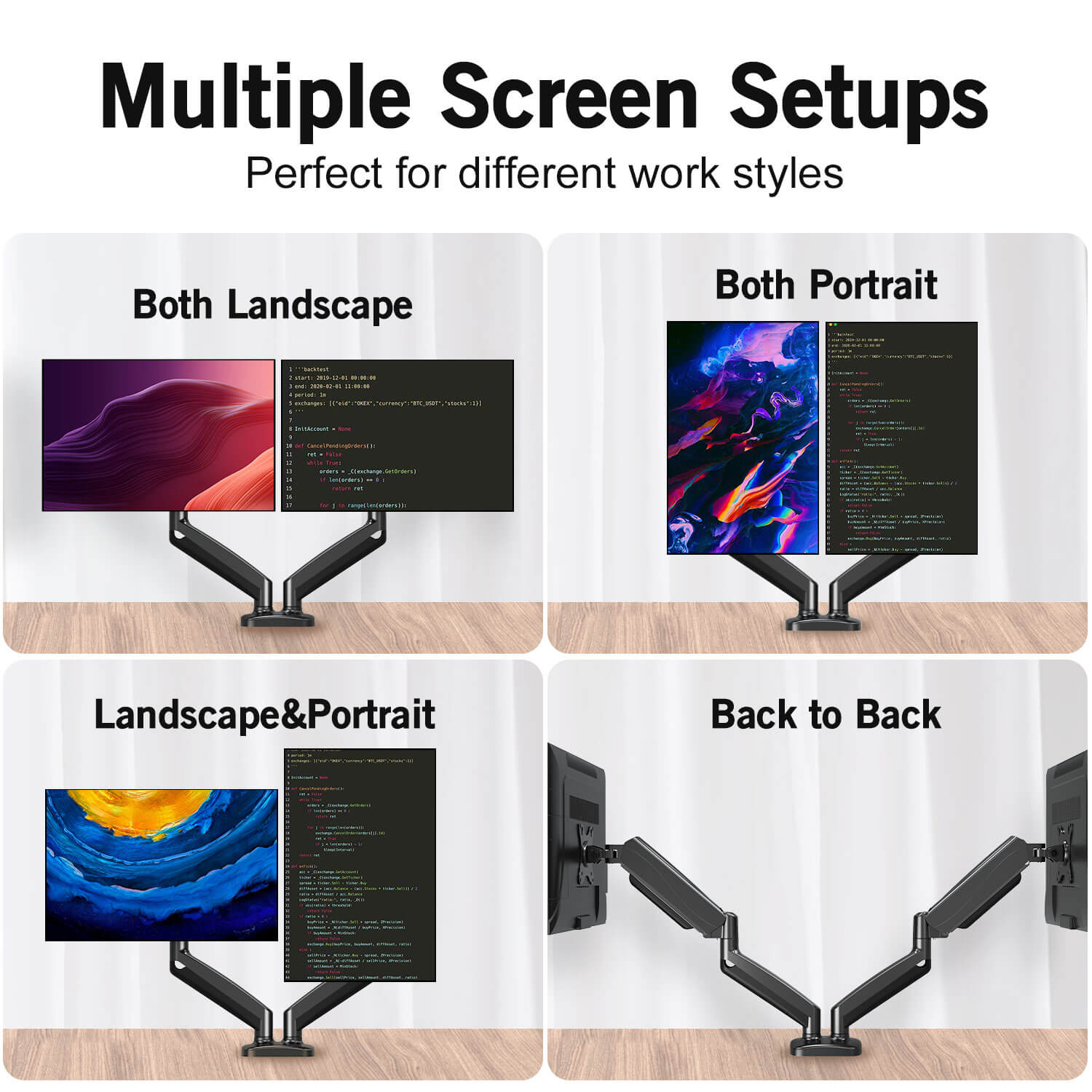 Dual Monitor Desk Mount for Max 32'' Monitors MUA0005