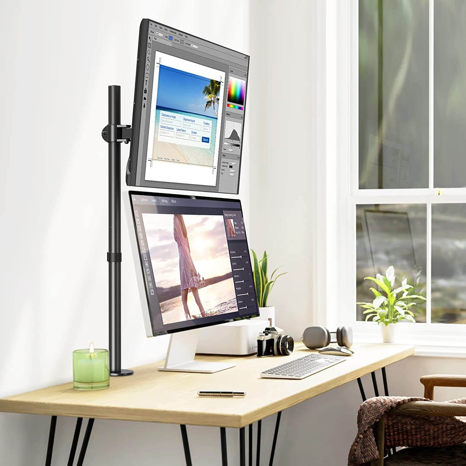 Single Monitor Tall Desk Mount for 13''-32'' Monitors MUA3003