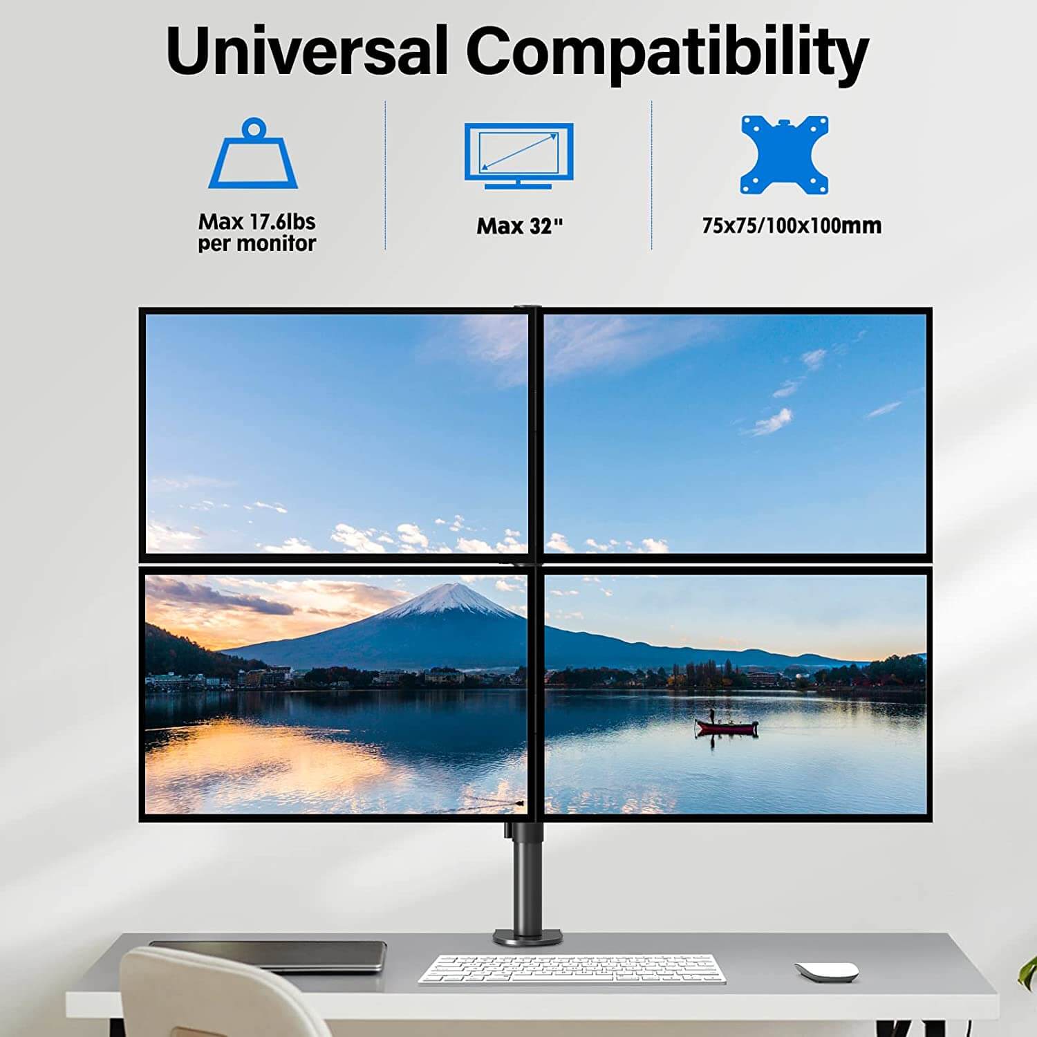 Quad Monitor Desk Mount for 13''-32'' Monitors MUA3007