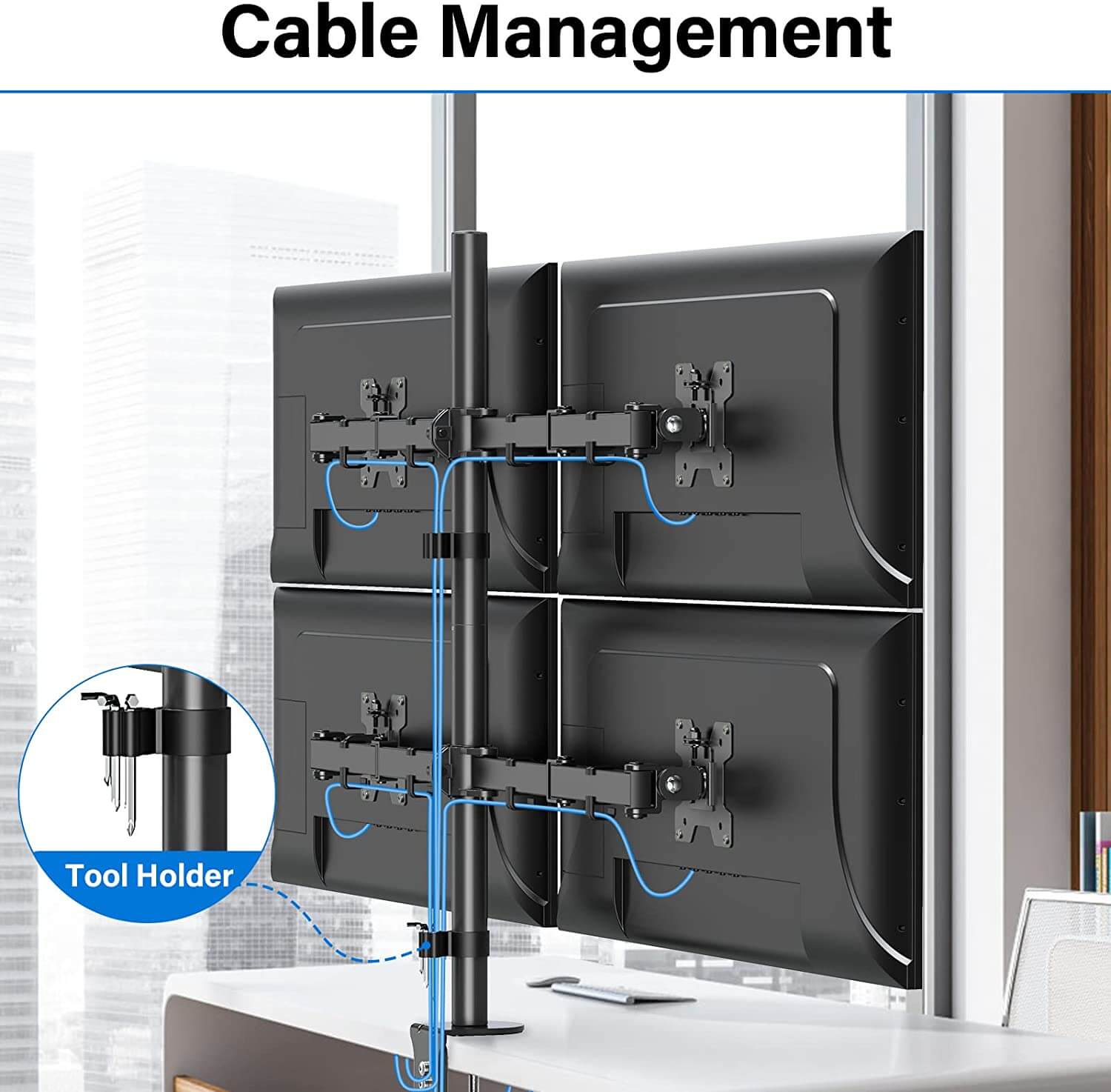Quad Monitor Desk Mount for 13''-32'' Monitors MUA3007