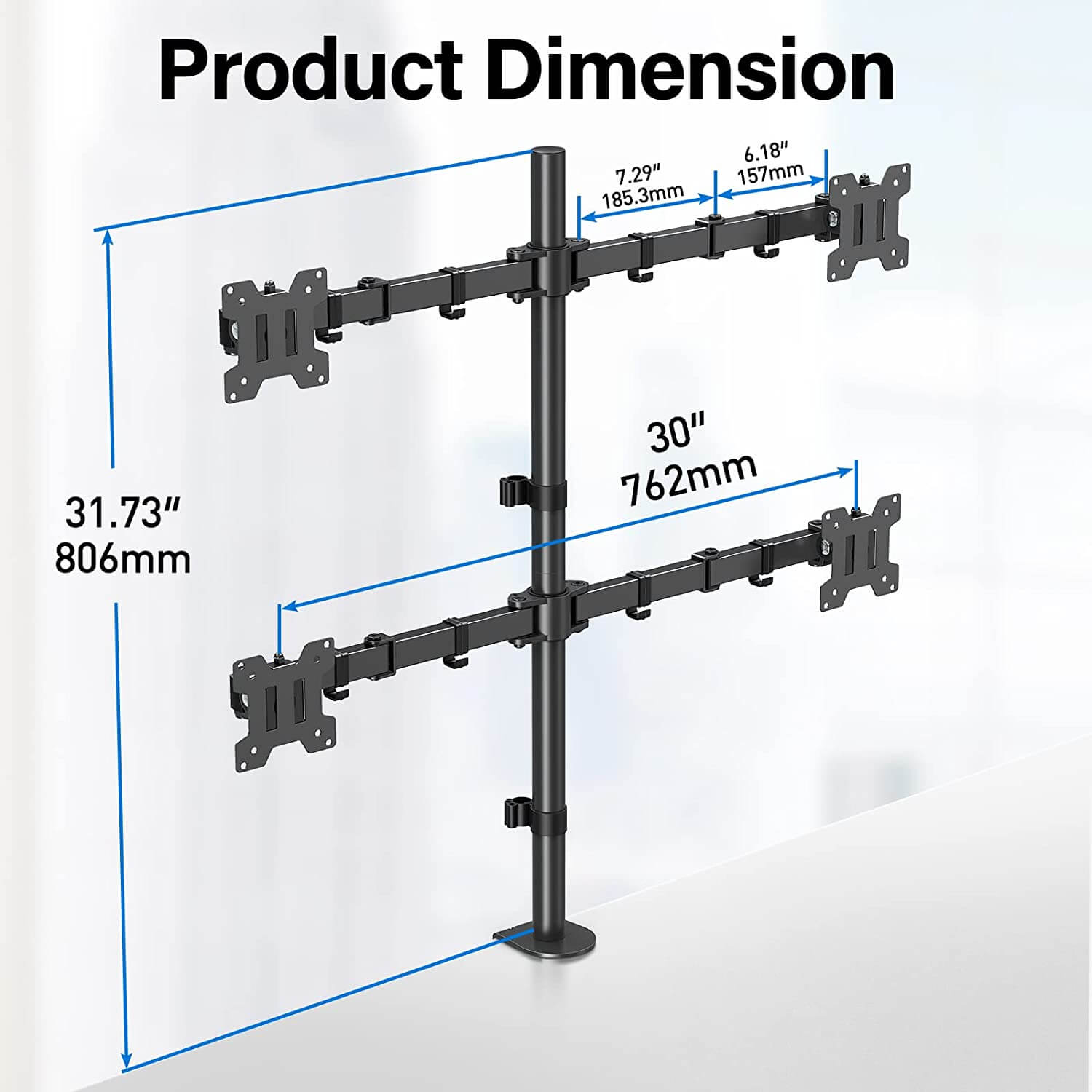 Quad Monitor Desk Mount for 13''-32'' Monitors MUA3007
