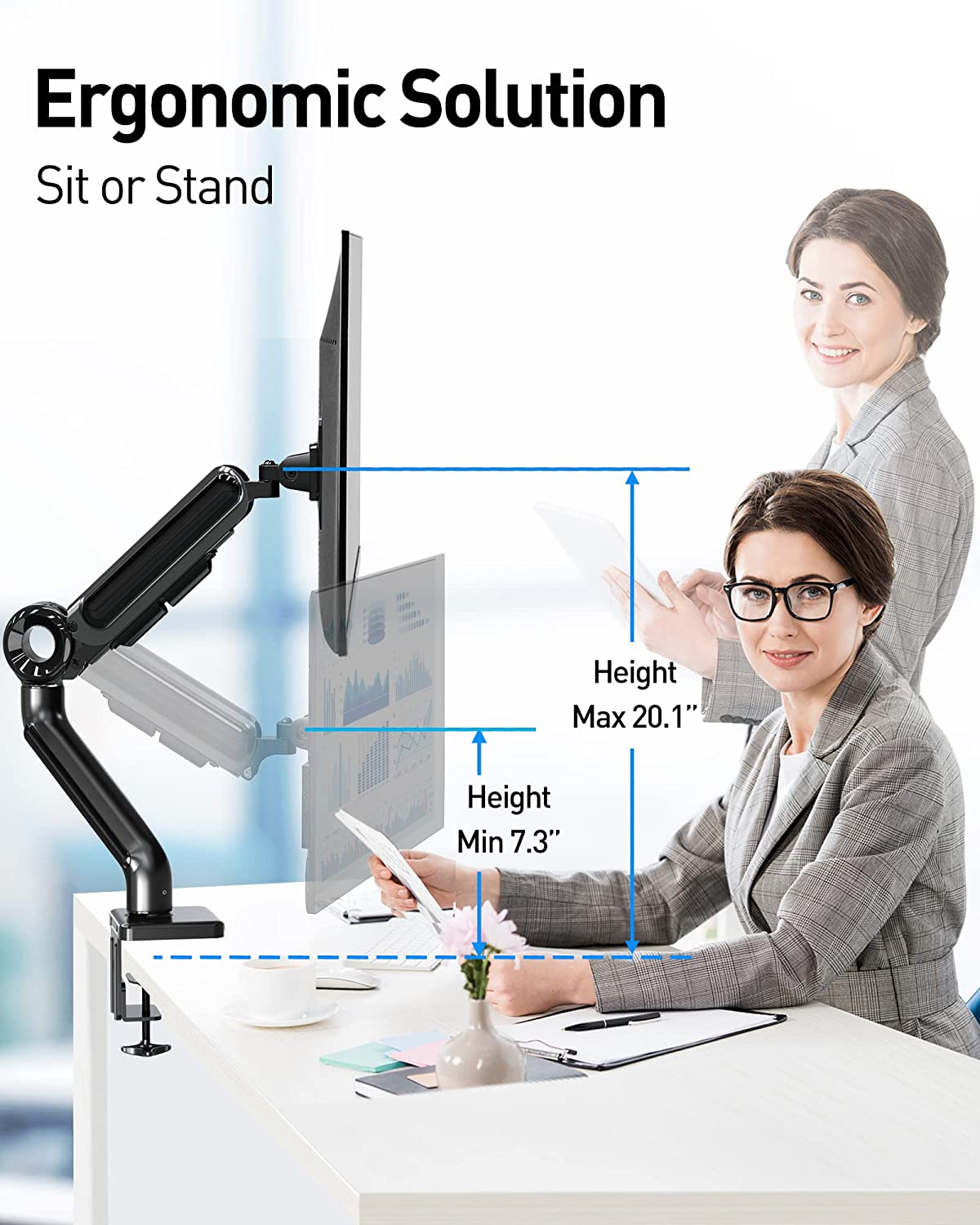 Ultrawide Single Monitor Desk Mount for 13''-35'' Monitors MUM-7001