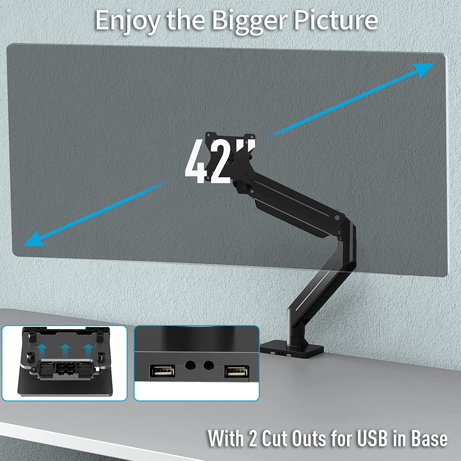 Single Monitor Desk Mount for 13'' to 42’’ Monitors MUA7003
