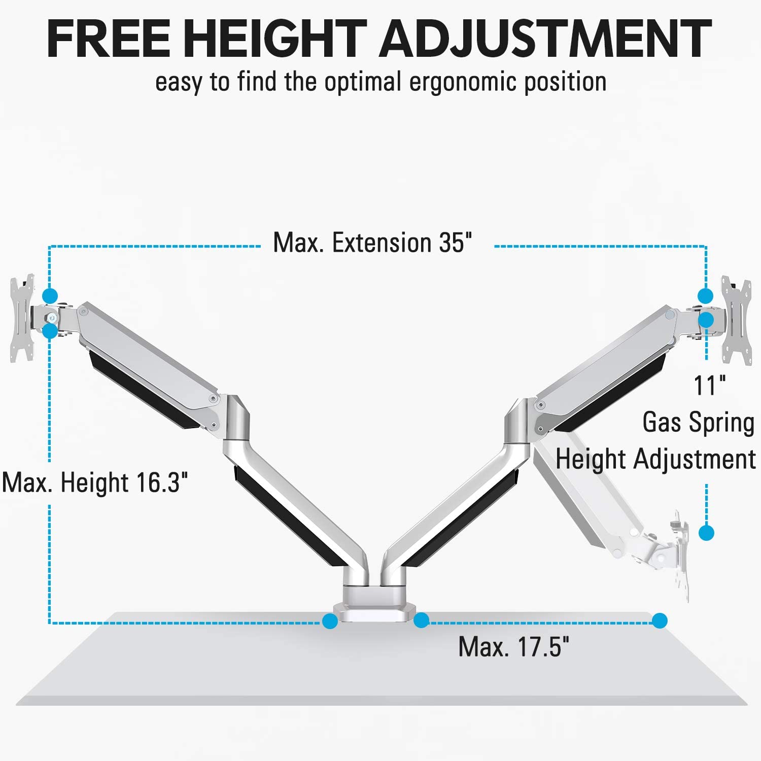 Dual Monitor Desk Mount for 17''-32'' Monitors MUA0024