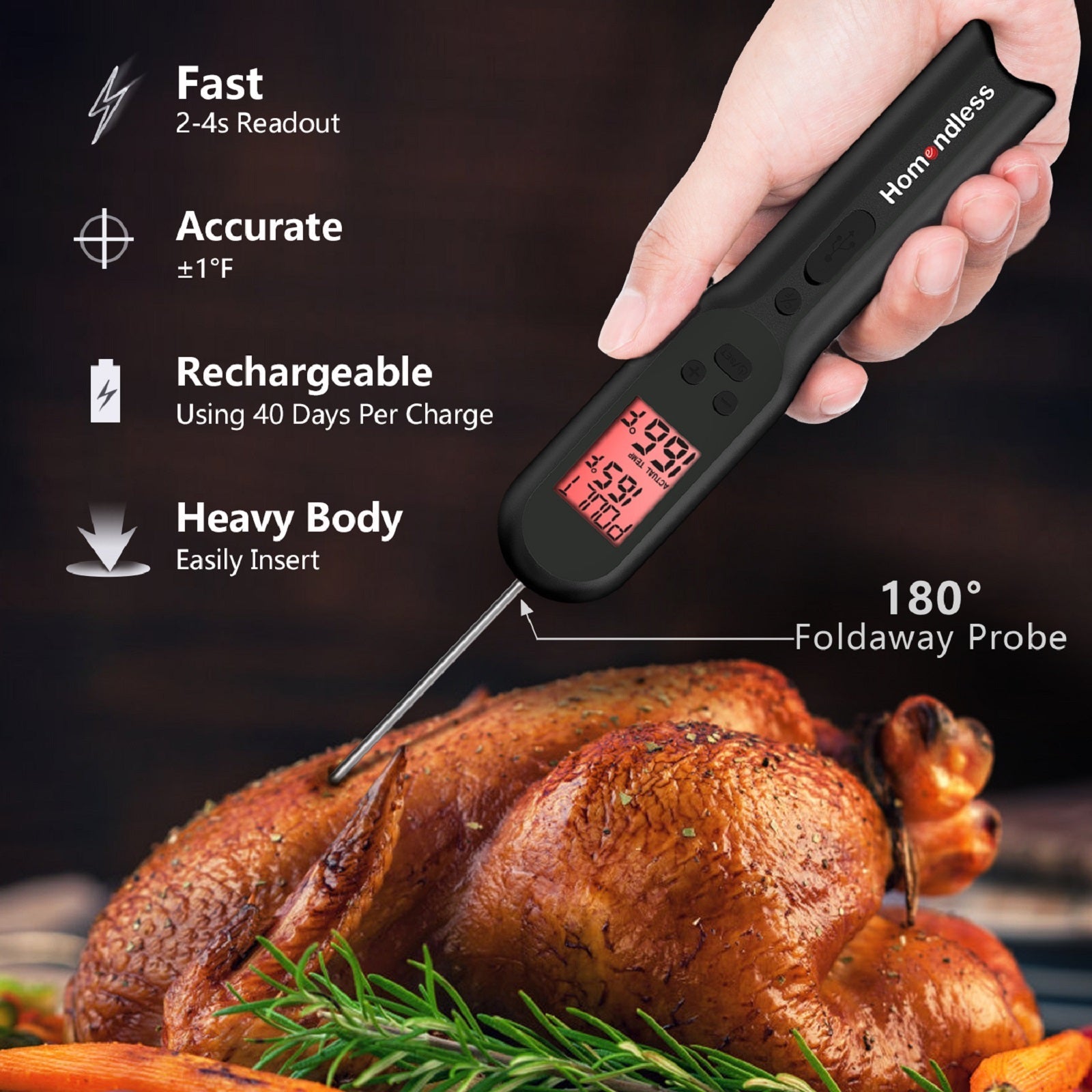 Black Meat Thermometer
