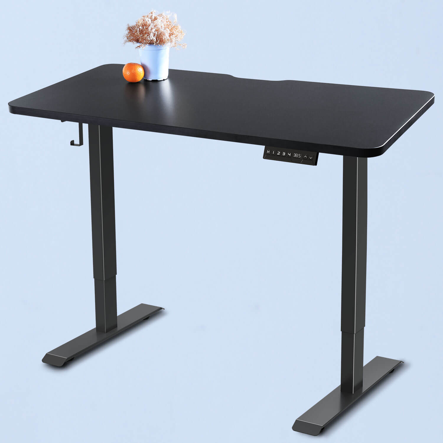 Black WOKA 48"x24" Electric Height Adjustable Standing Desk with Dual Motors