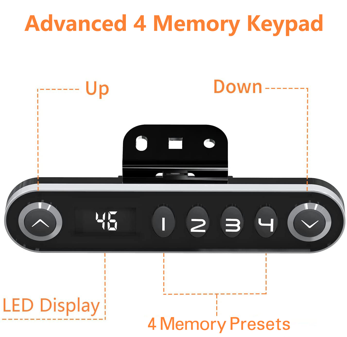 Oak stand up desk with 4 memory presets