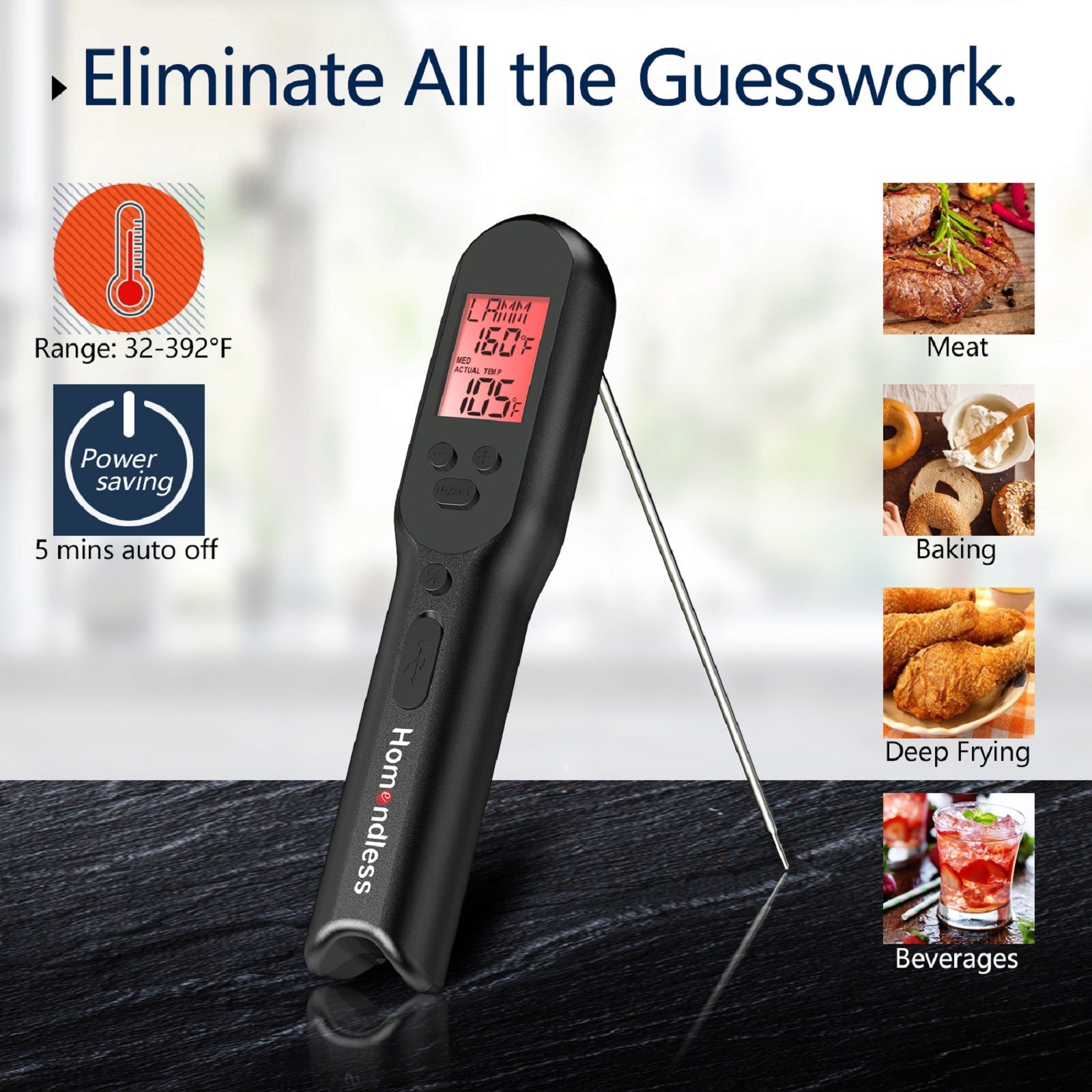 Black Meat Thermometer