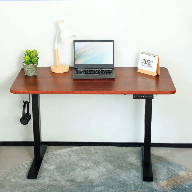 Mahogany WOKA 48"x24" Electric Height Adjustable Standing Desk with Dual Motors