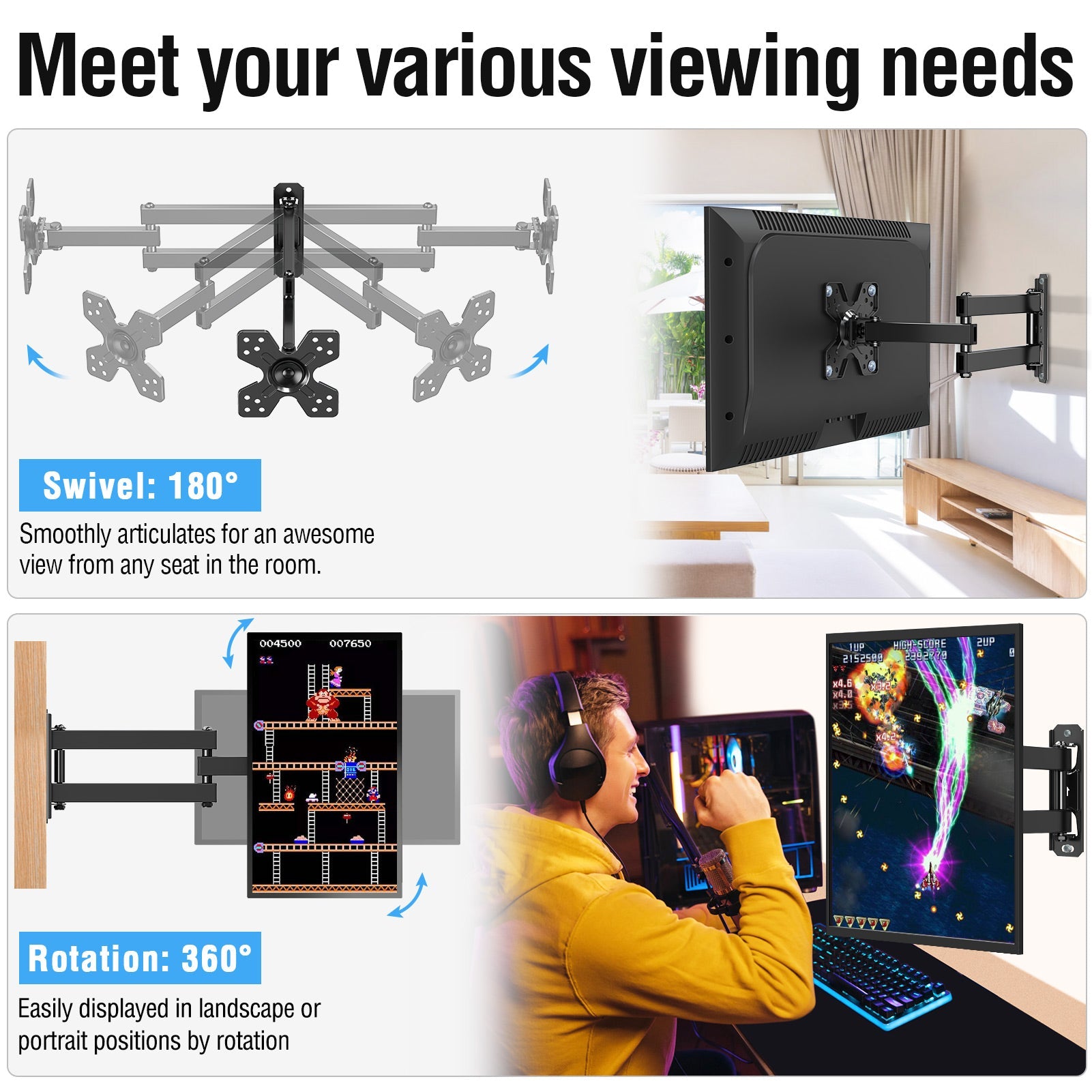 Full Motion TV Wall Mount for 13''-30" TVs MUT0046