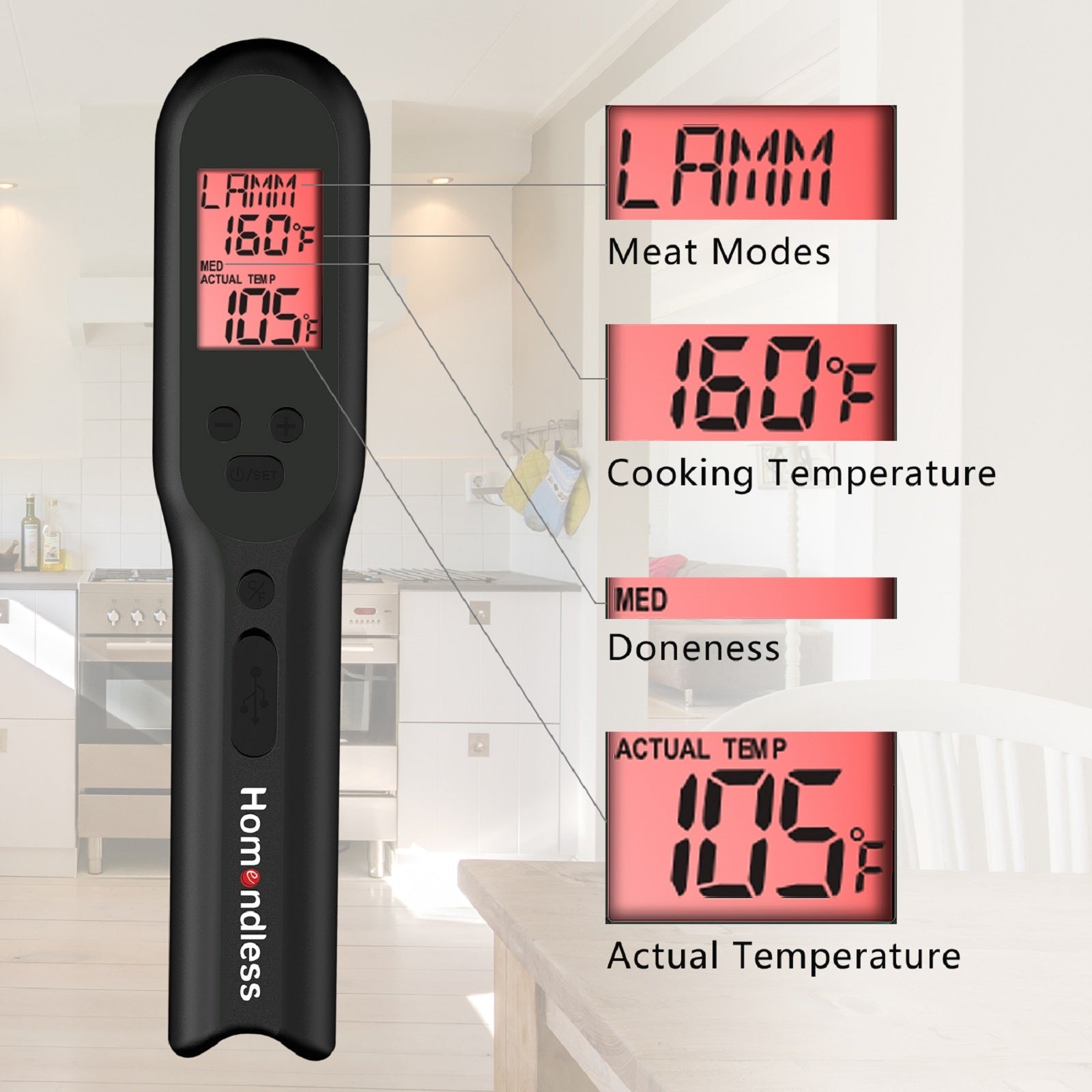 Black Meat Thermometer