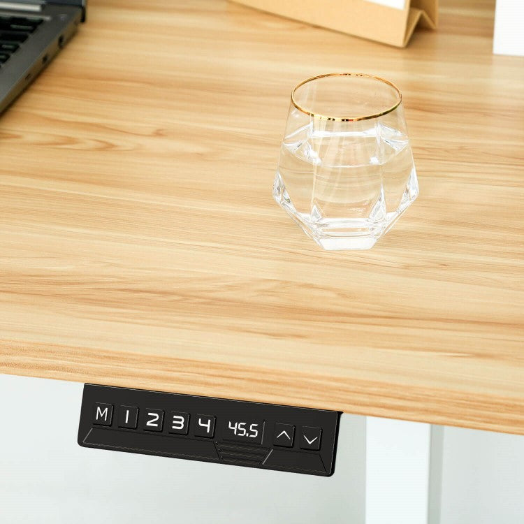 Oak Top height adjustable standing desk with dual motors operates quicker and smoother