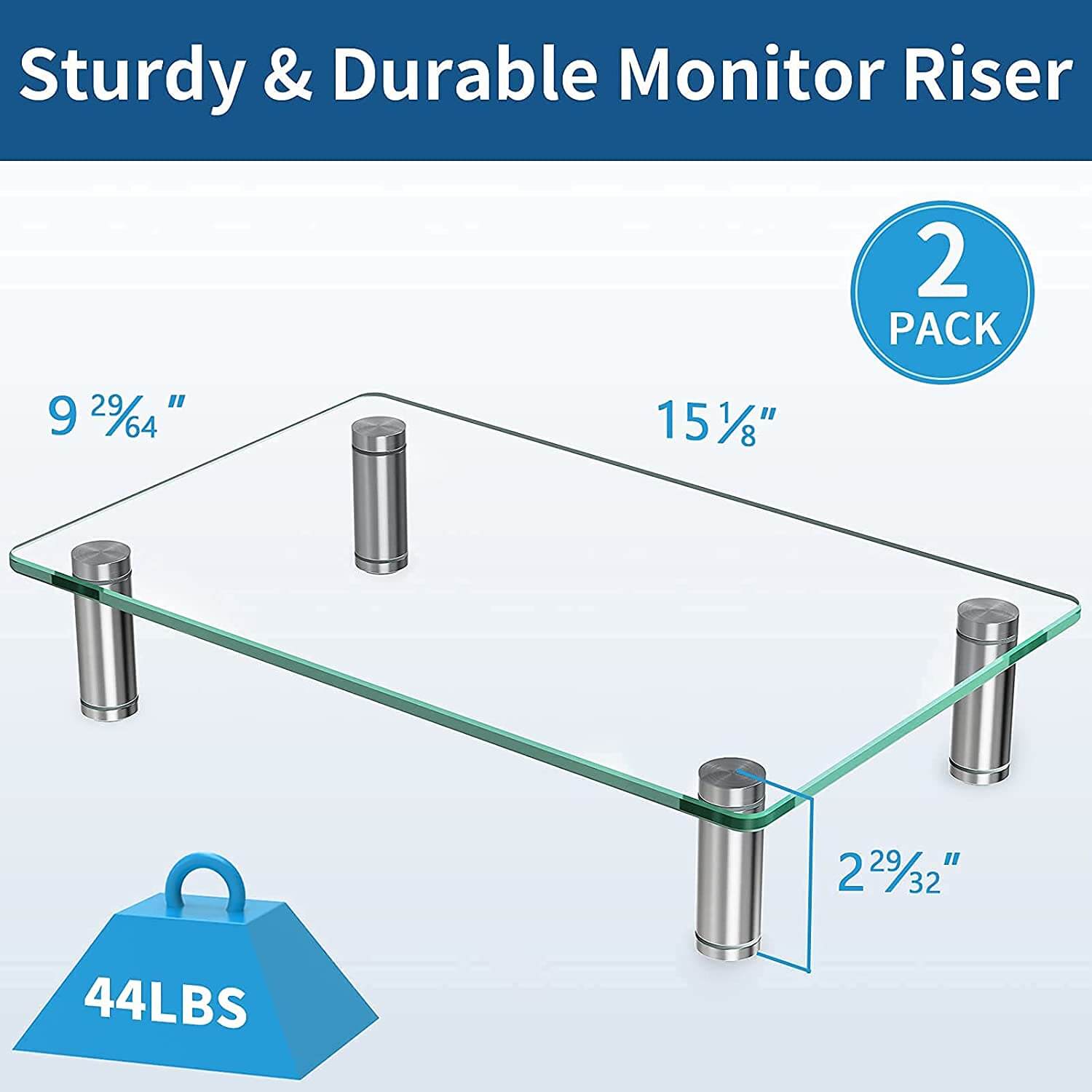 Zimilar 2 Pack Glass monitor stand size