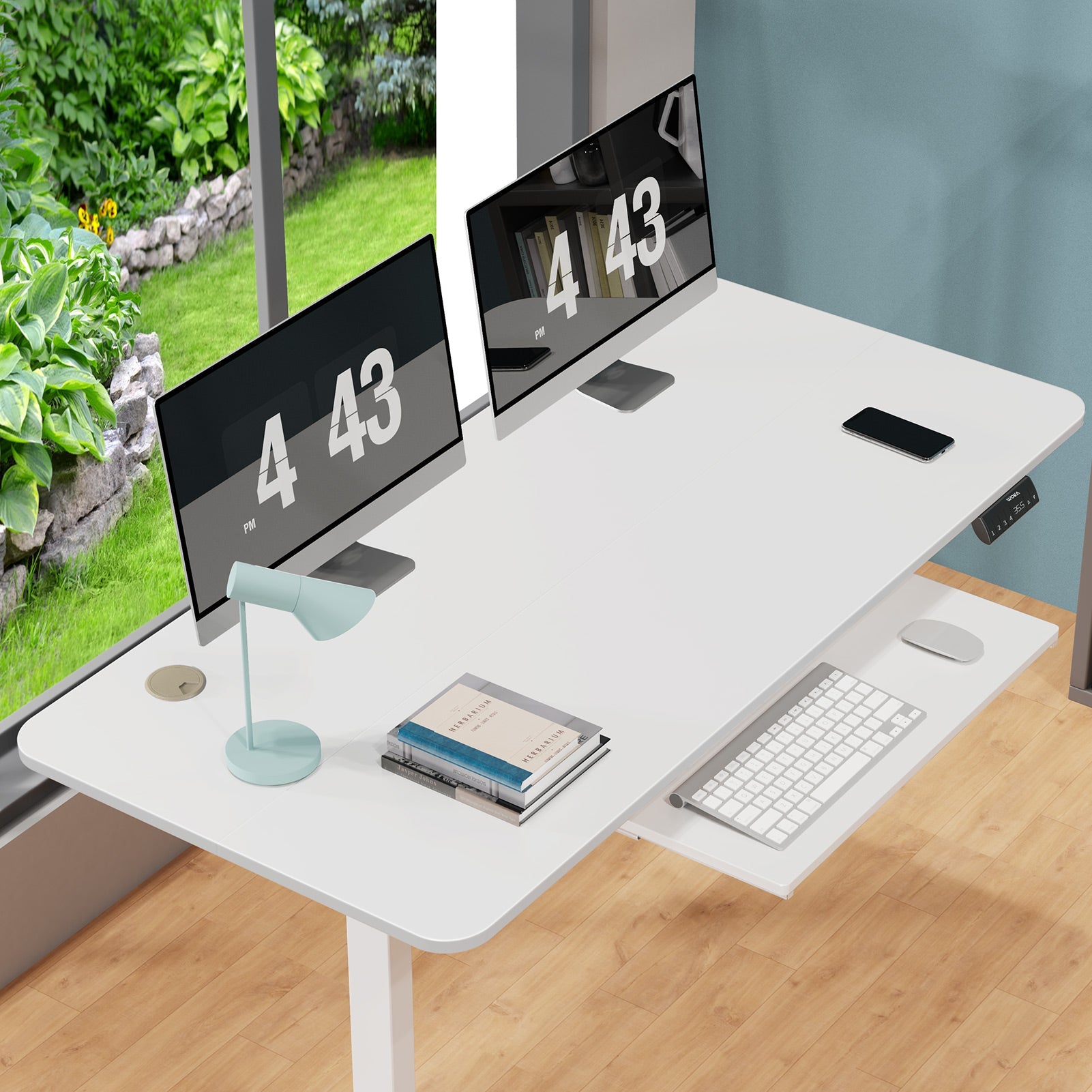 WOKA Electric Height Adjustable Standing Desk with Keyboard Tray