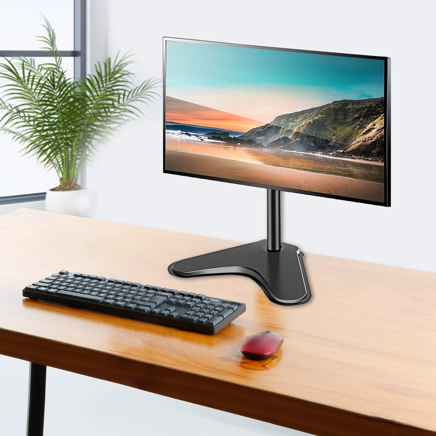 single vertical monitor desk stand