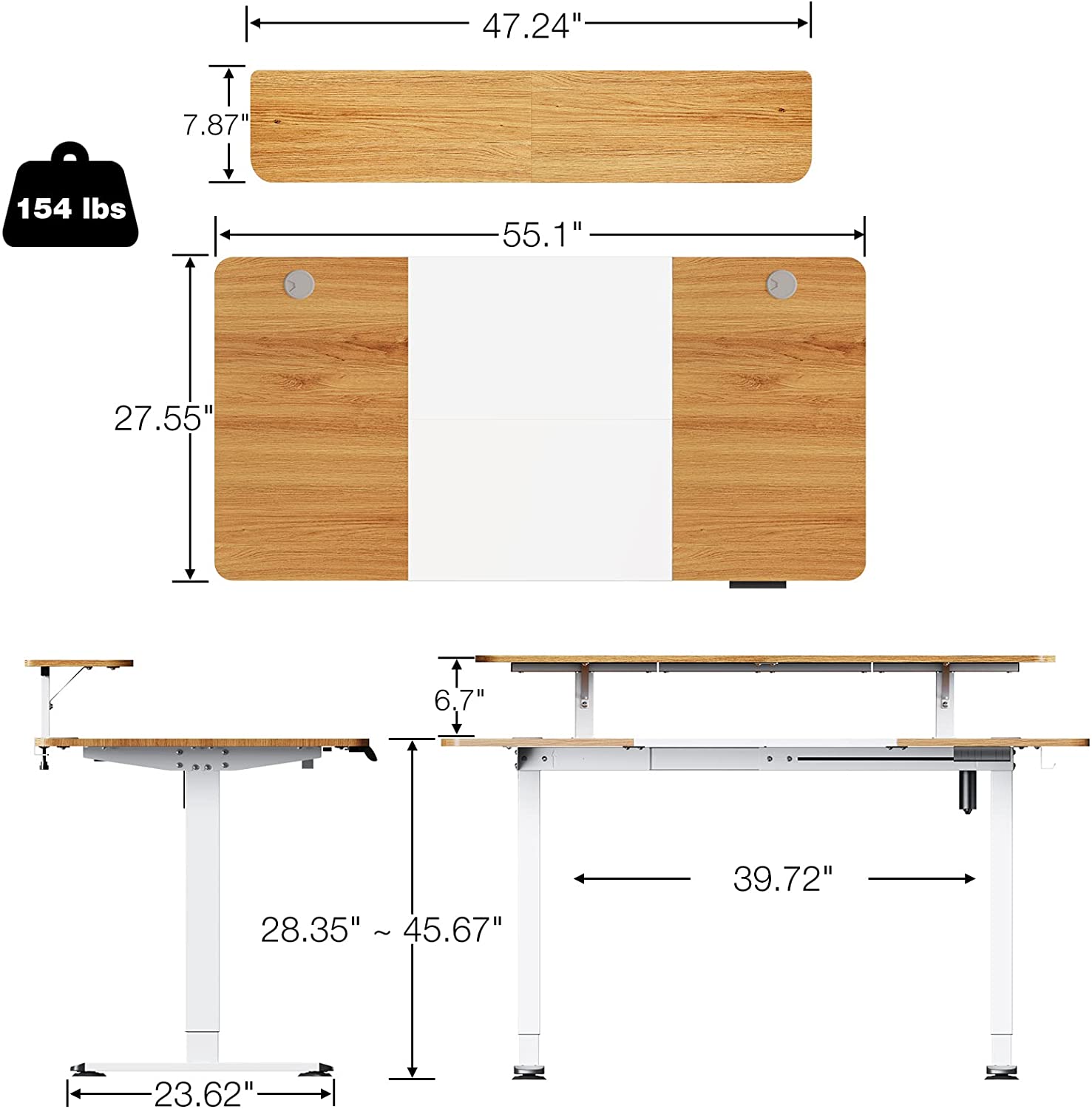 Deep Oak + White