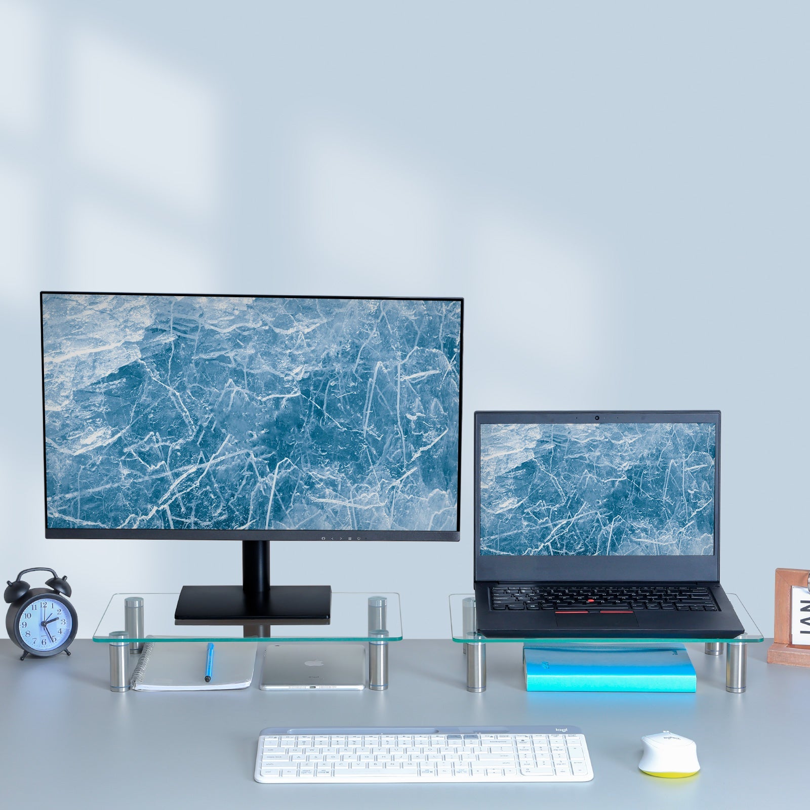 Adjustable Glass Monitor Riser
