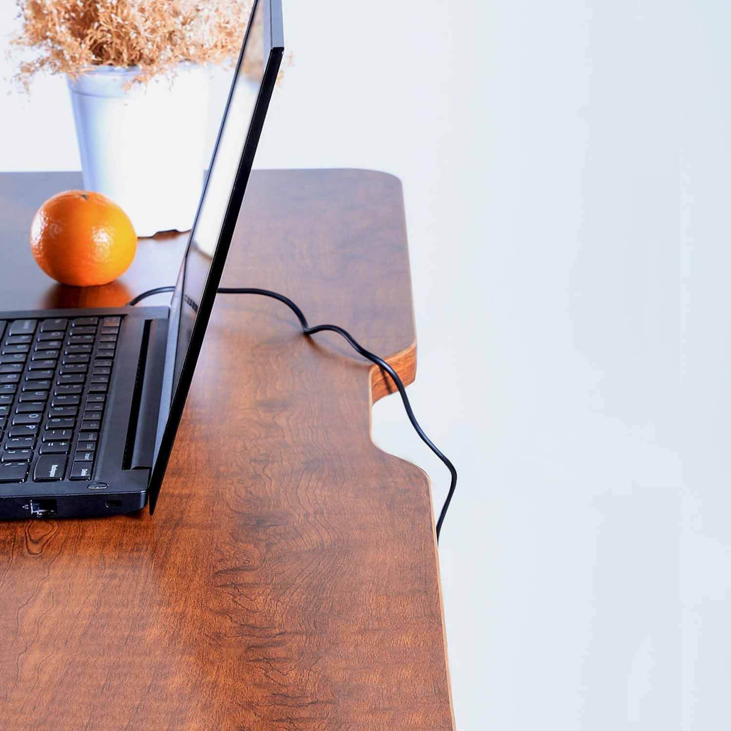 Mahogany ergonomics standing desk with cable management