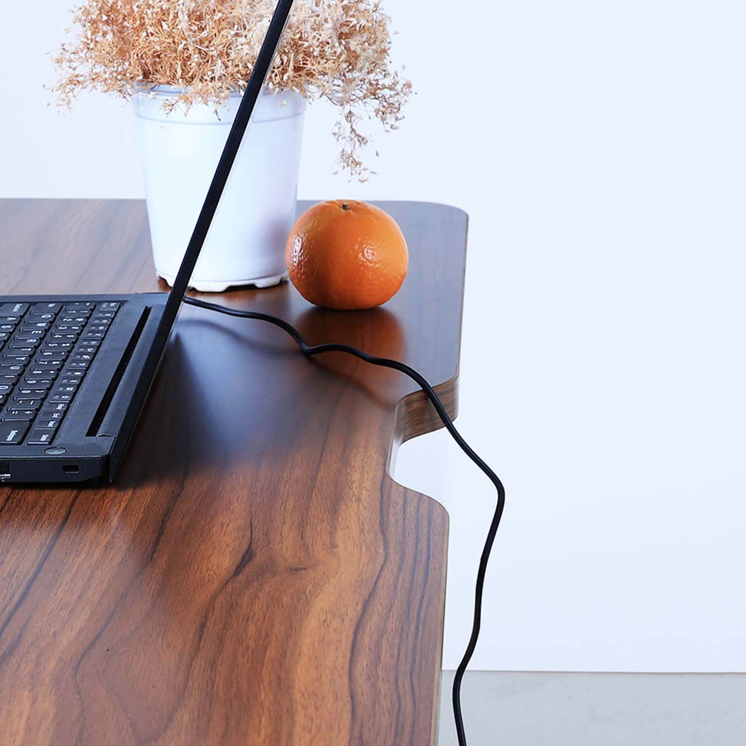 Walnut Top home office standing desk with easy cable management