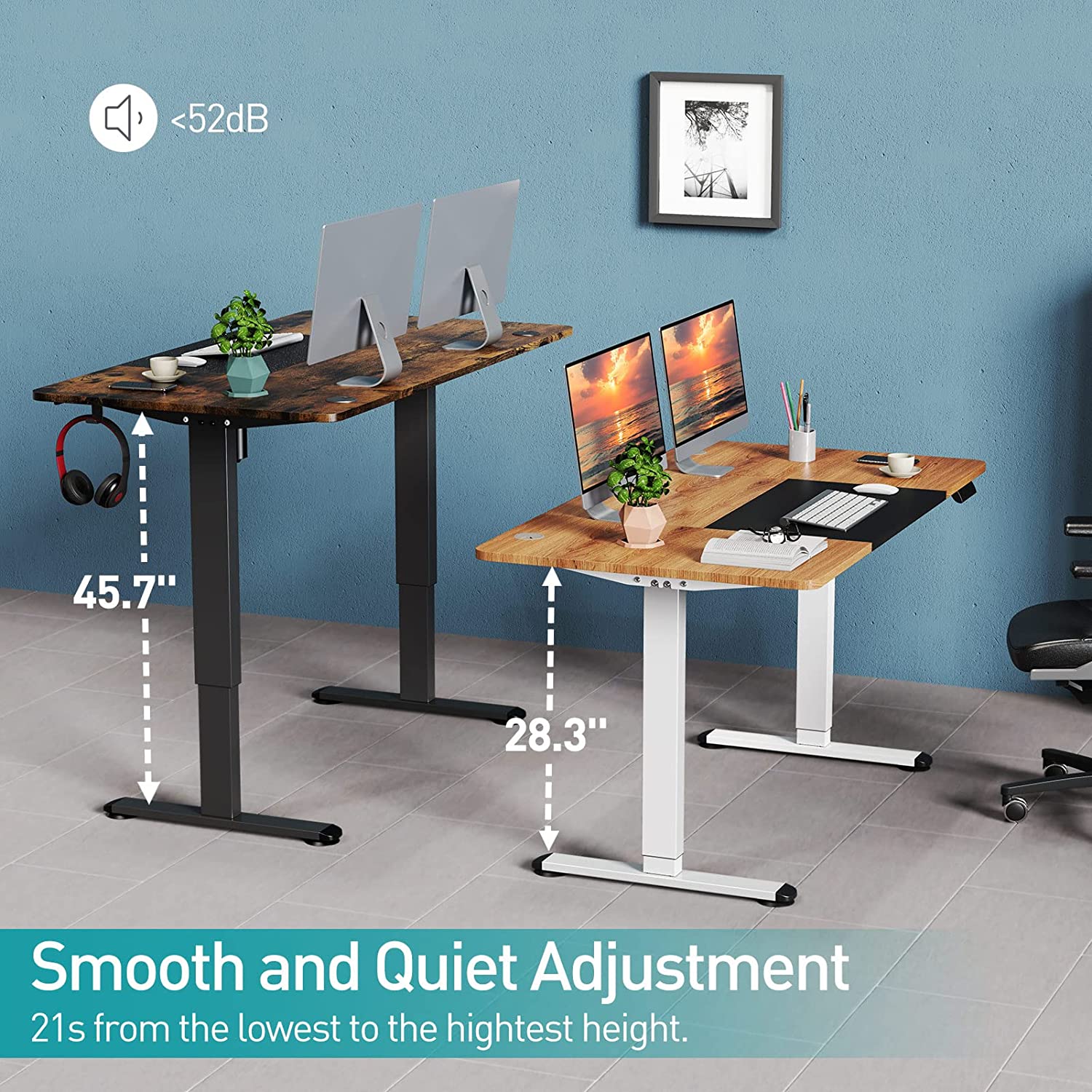 Rustic Brown + Black stand up desk