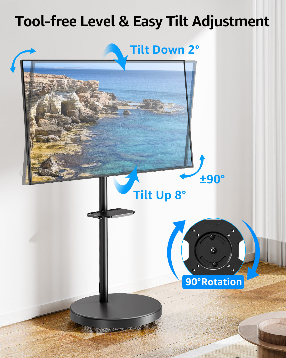 17''- 55'' Monitor Floor Stand TV Mount & TV Cart MUT1109-B