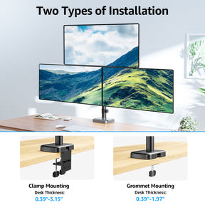 Full Motion Triple Monitor Desk Mount for Max 32'' Monitors MUA6013