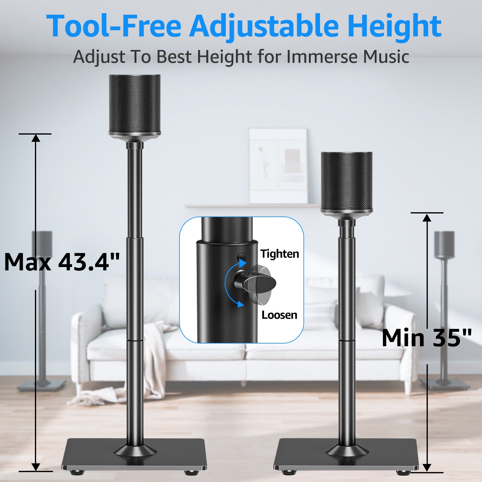 Universal Speakers Stands Pair Floor Standing Speaker Holder MUS9146