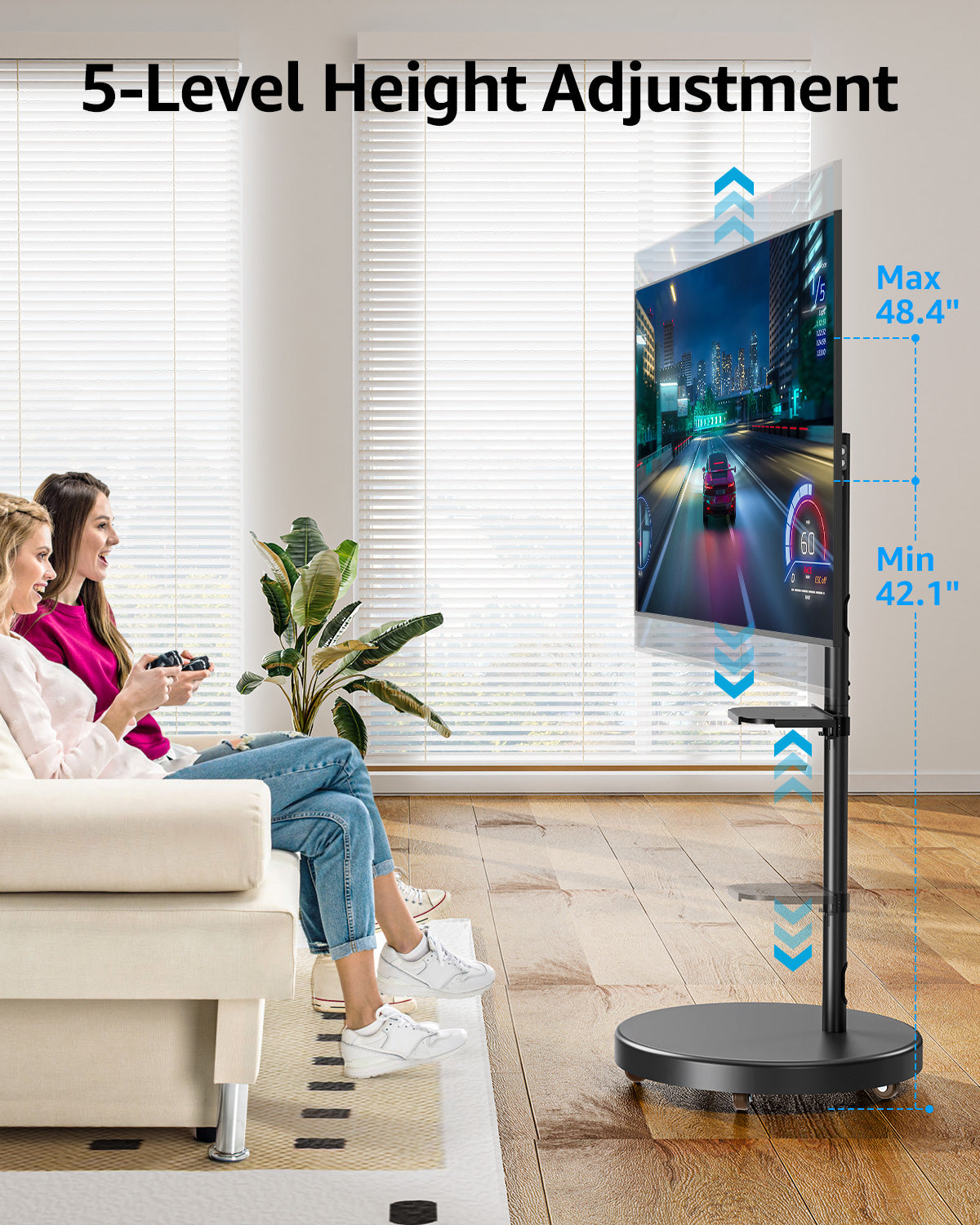 17''- 55'' Monitor Floor Stand TV Mount & TV Cart MUT1109-B