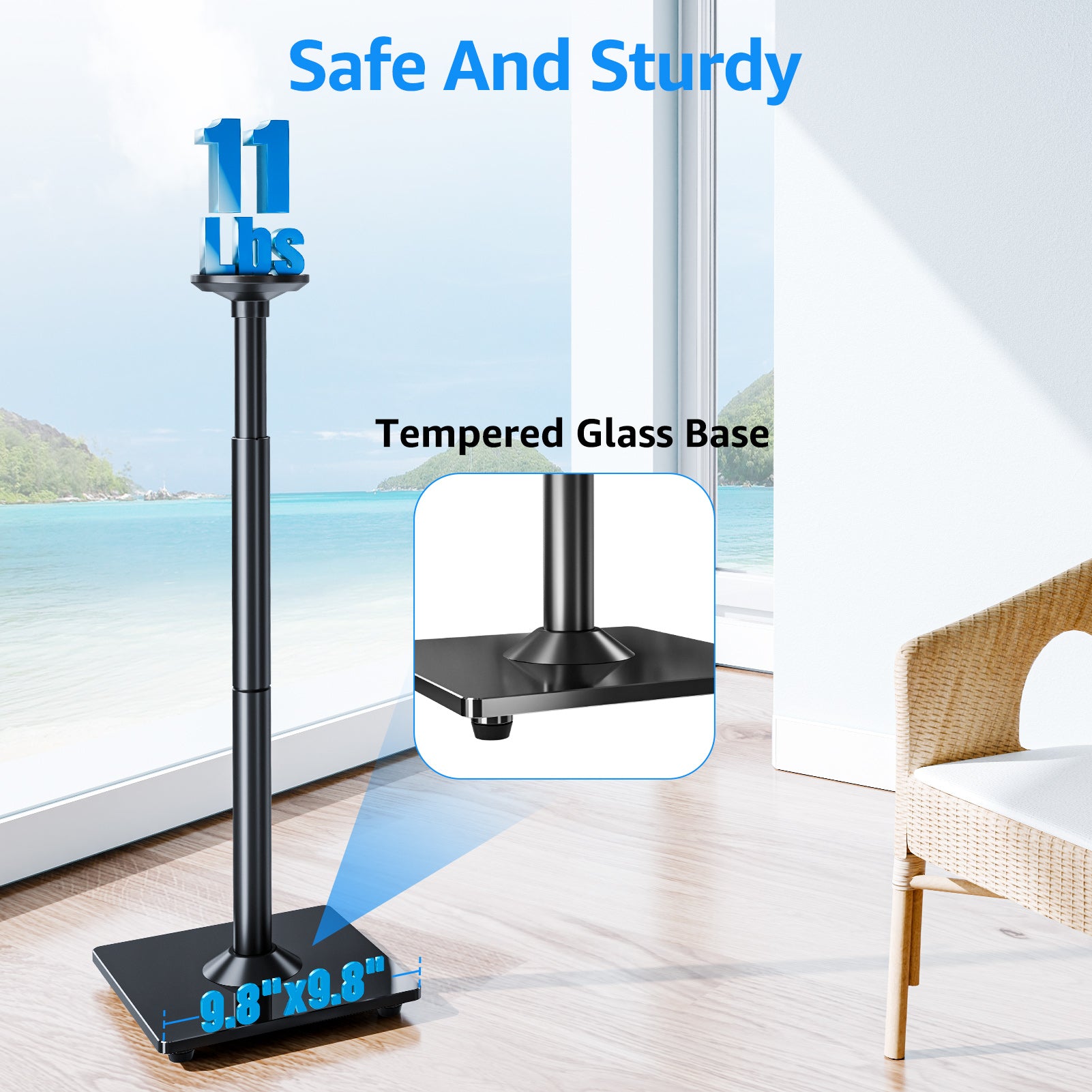 Universal Speakers Stands Pair Floor Standing Speaker Holder MUS9146