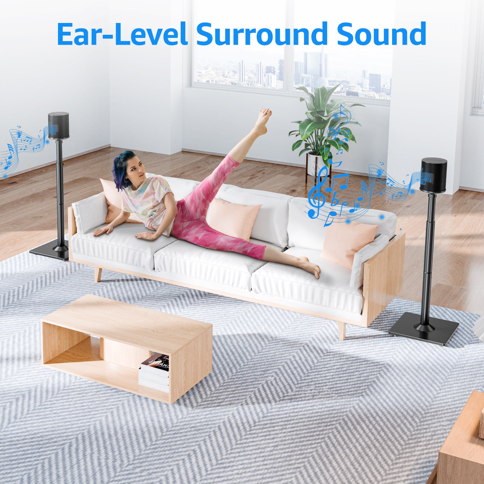 Universal Speakers Stands Pair Floor Standing Speaker Holder MUS9146