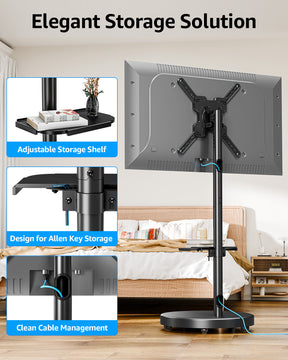 17''- 55'' Monitor Floor Stand TV Mount & TV Cart MUT1109-B