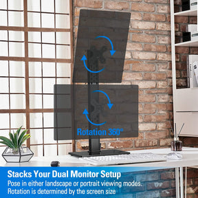 Vertical Dual Monitor Stand for Max 35'' Monitors MUA1006