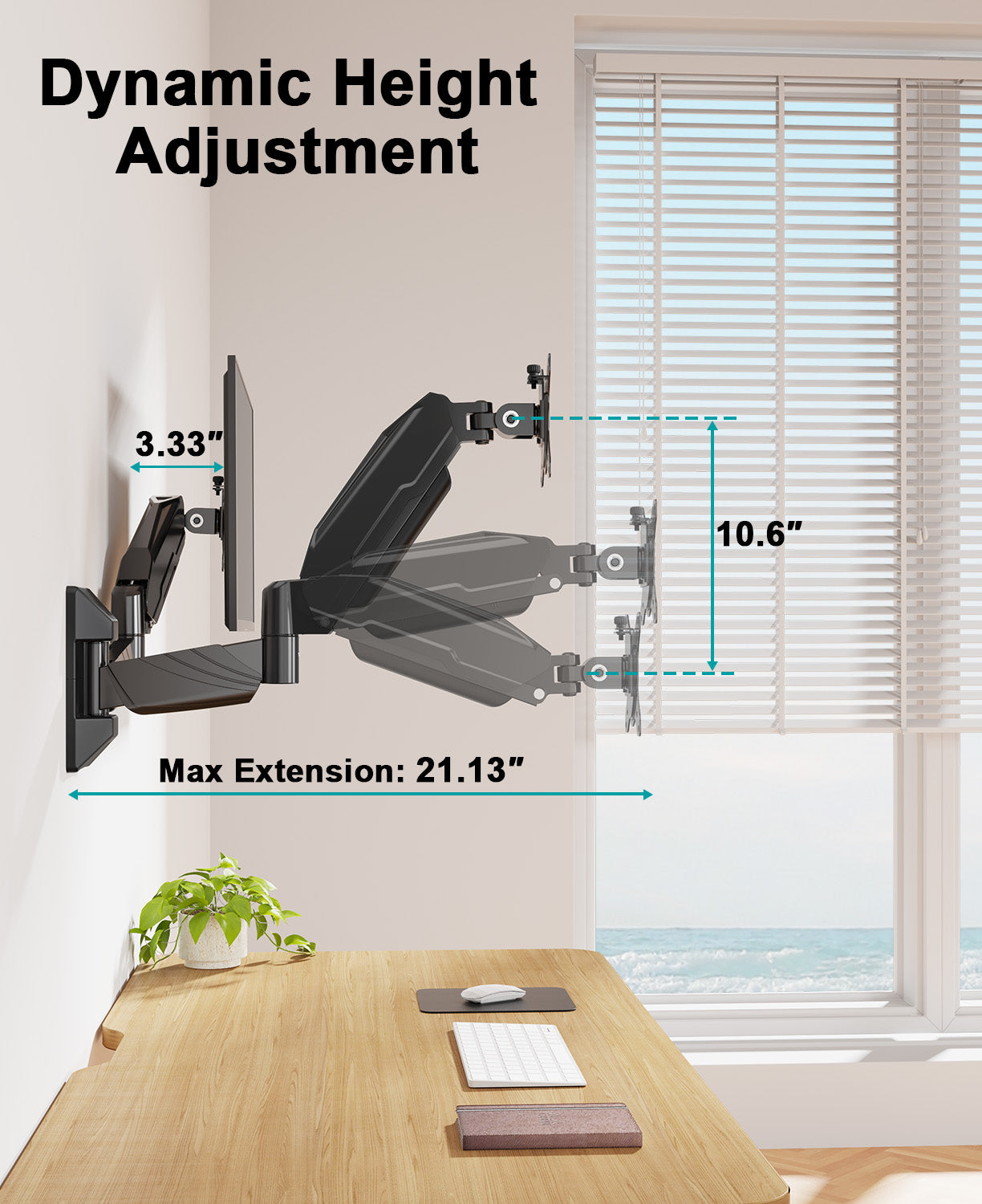 Dual Monitor Wall Mount for 13"- 32" Monitors MUA2008