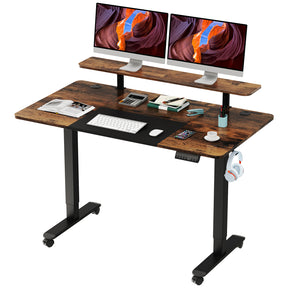 Dual Motor Electric Standing Desk 2-Tier Height Adjustable Stand Up Desk MUD2124