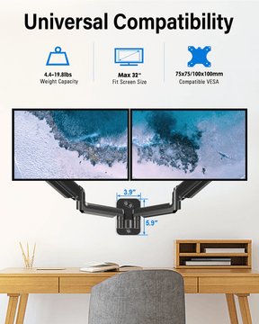 Dual Monitor Wall Mount for 2 Max 32'' Monitors MUA2004