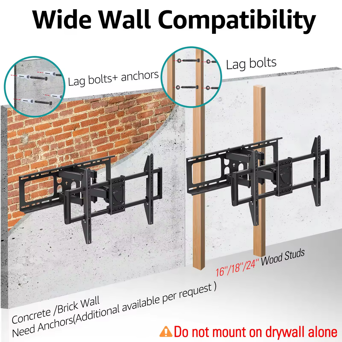 Full Motion TV Wall Mount for 37''-80" TVs MUT0055-24