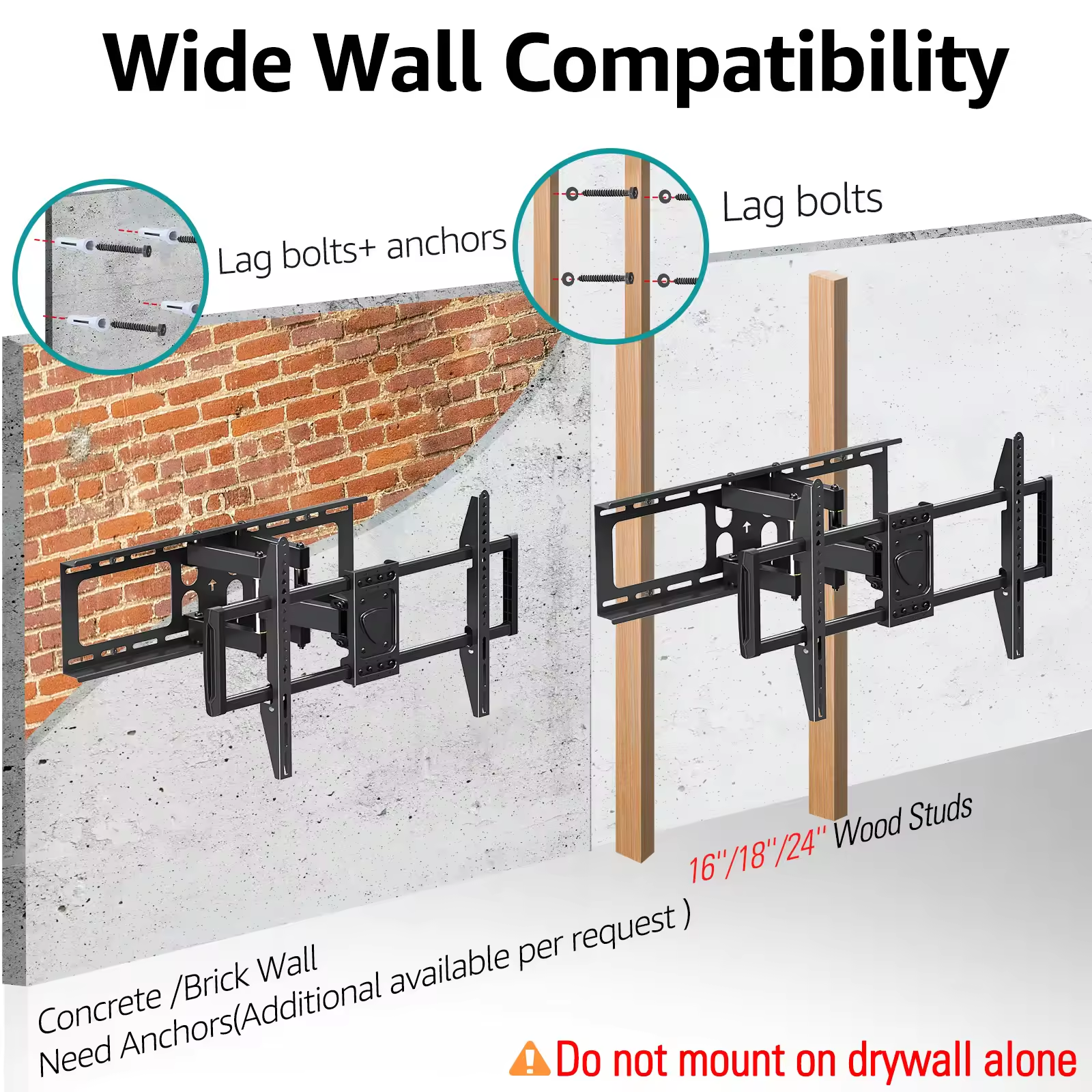 Full Motion TV Wall Mount for 37''-80" TVs MUT0055-24