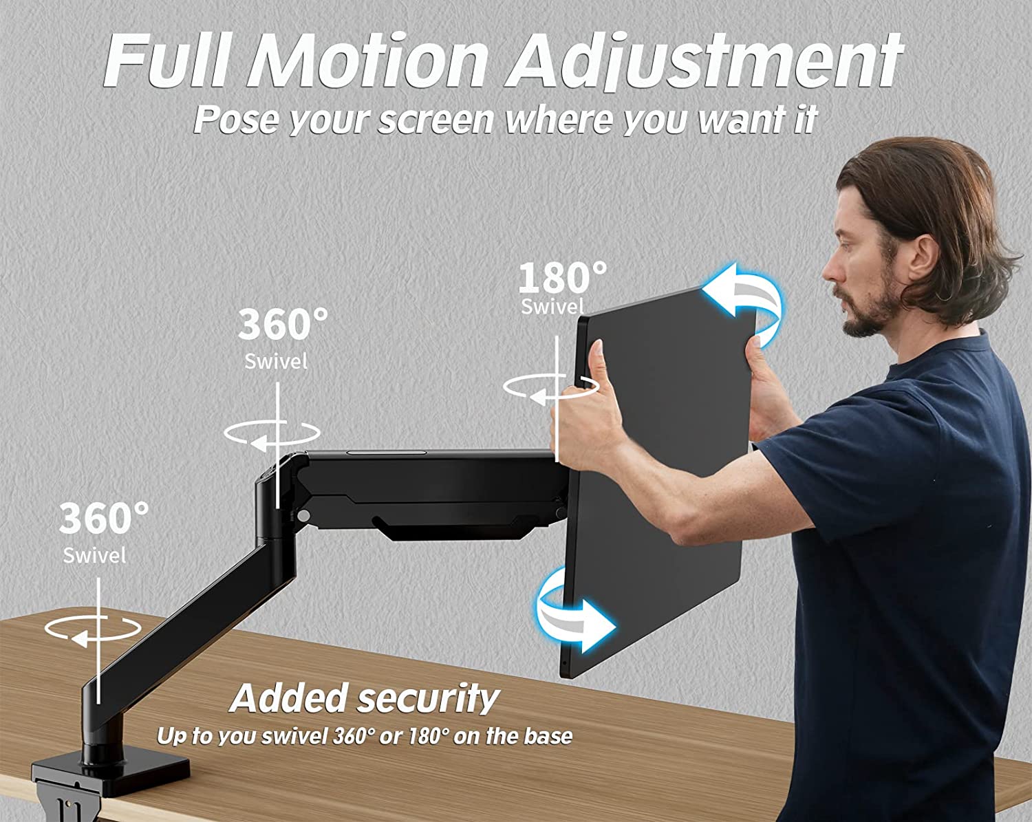 Single Monitor Desk Mount for 22"-42" Monitors MUA7005