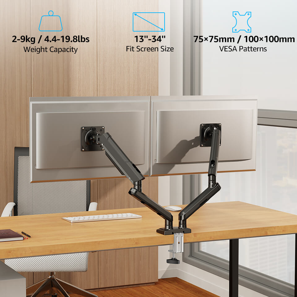 Freelift Pro Dual Monitor Desk Mount for 13''-34'' Monitors MUA8012B