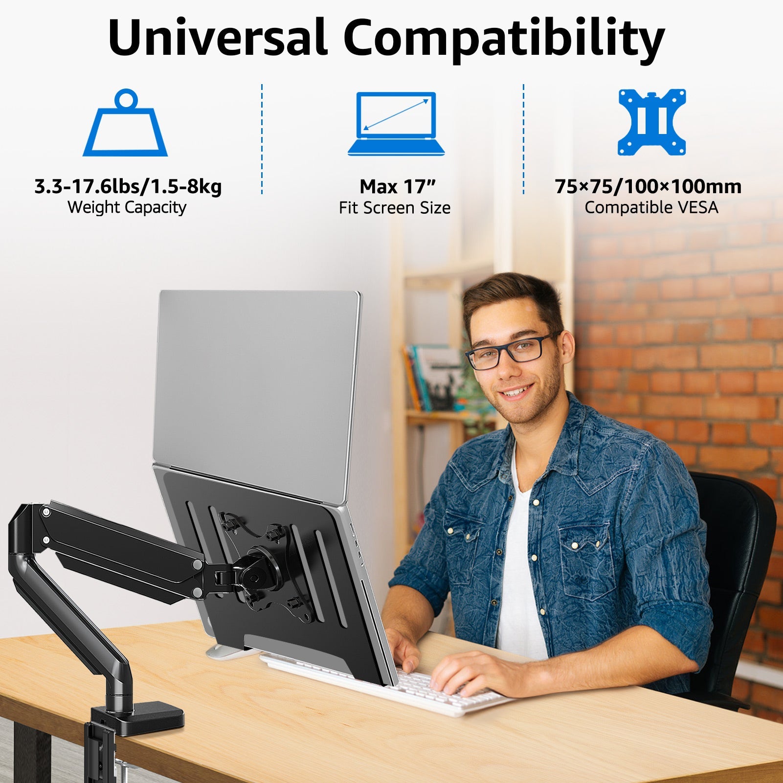 Laptop Arm Mount for Desk Holds 3.3-17.6lbs MUM-4007