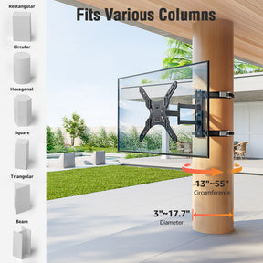 Pillar-Mounted TV Wall Swivel Mount for 	32-55 Inch TVs MUT0084