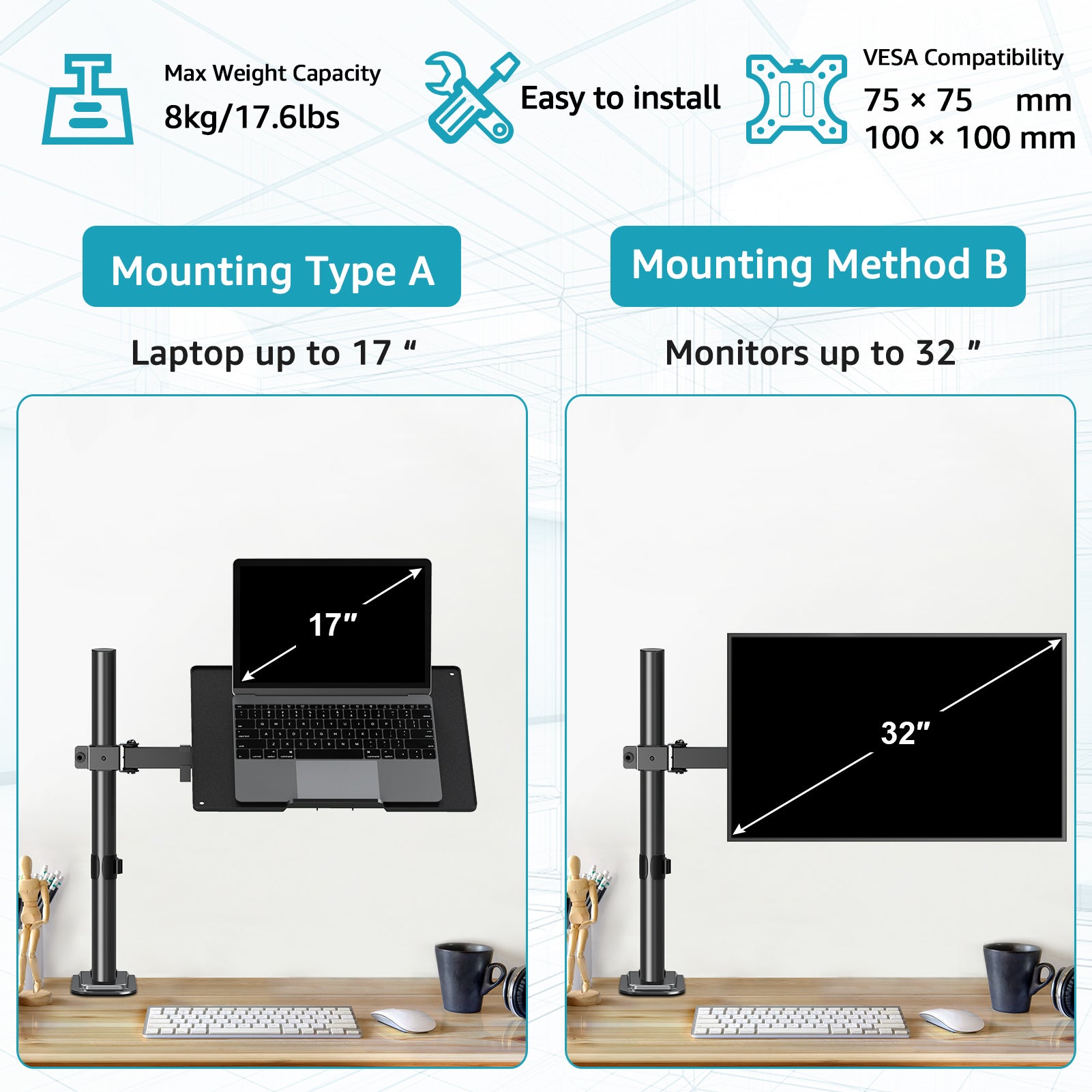 Laptop Mount for 13''-17'' Notebooks MUA4001